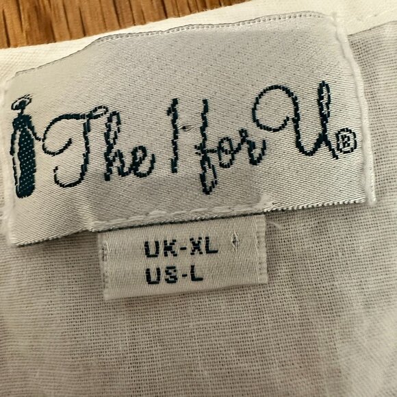 The 1 for U, Cotton Dress button up front sleeveless halter top from UK, US Sz L - Picture 3 of 5